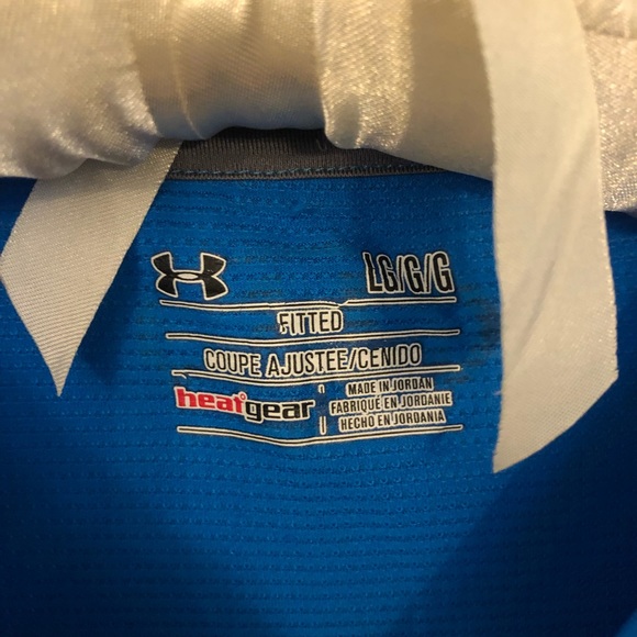 Under Armour Blue Fitted Heat Gear Short Sleeve Tshirt - Picture 3 of 4